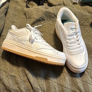 Reebok Classic White Sneakers with Tan Sole